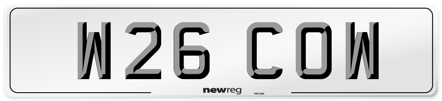 W26 COW Number Plate from New Reg